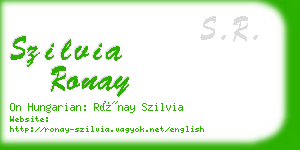 szilvia ronay business card