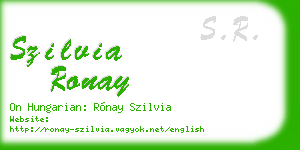 szilvia ronay business card
